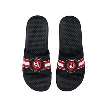 FOCO Utah Utes Stripe Raised Slide Sandals