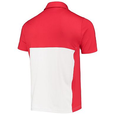 Men's Under Armour Red/White Maryland Terrapins 2022 Blocked Coaches Performance Polo