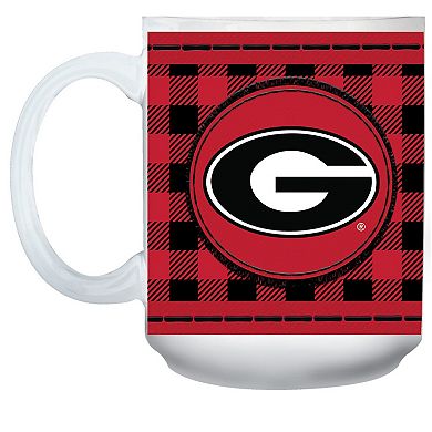 Georgia Bulldogs 15oz. Buffalo Plaid Father's Day Mug