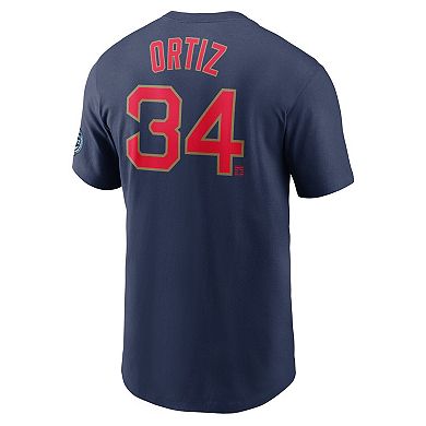 Men's Nike David Ortiz Navy Boston Red Sox Name & Number T-Shirt