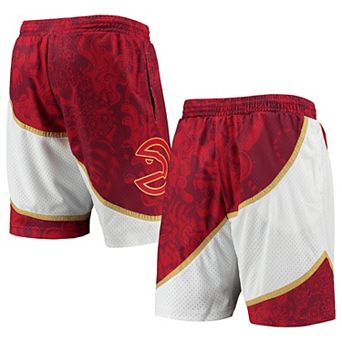 Men's Mitchell & Ness Red Atlanta Hawks Hardwood Classics Lunar New Year Swingman Shorts