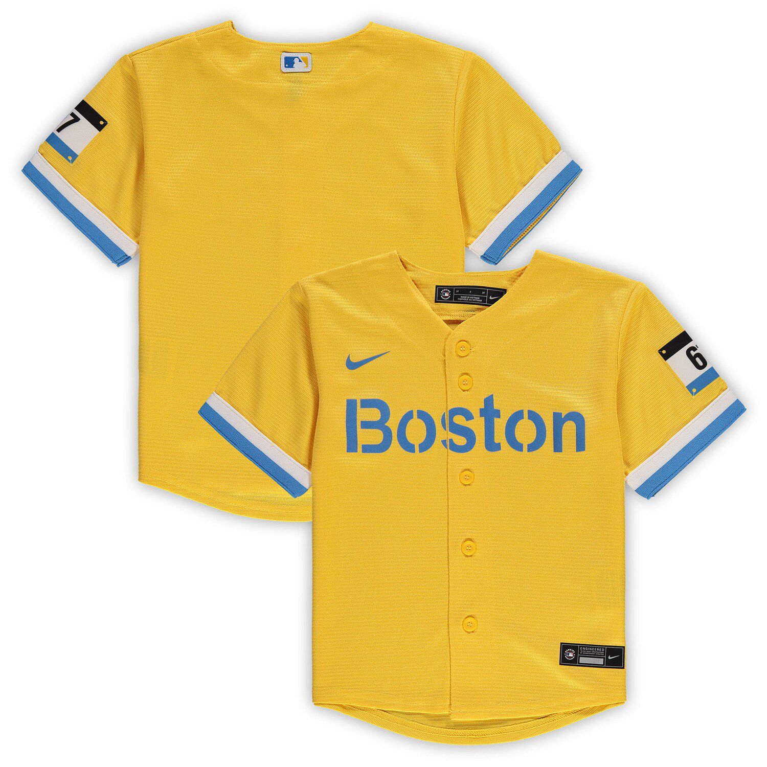 Youth Boston Red Sox David Ortiz 2021 City Connect Replica Gold Jersey