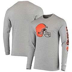 Men's Nike Orange/Brown Cleveland Browns Throwback Raglan Long Sleeve T- Shirt