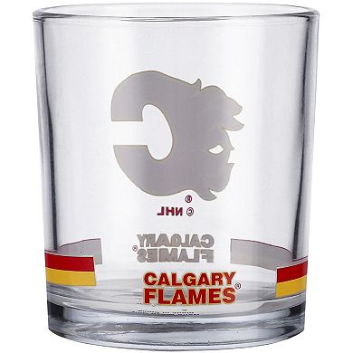 Calgary Flames 10oz. Banded Rocks Glass