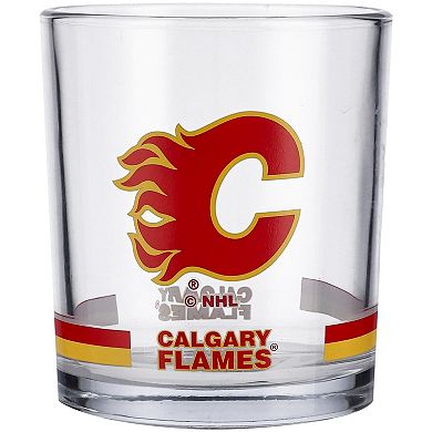 Calgary Flames 10oz. Banded Rocks Glass