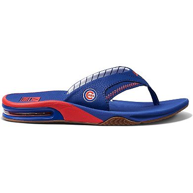 Women's REEF Chicago Cubs Fanning Bottle Opener Sandals