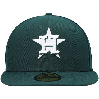 Men's New Era Green Houston Astros White Logo 59FIFTY Fitted Hat