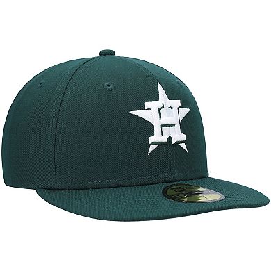 Men's New Era Green Houston Astros White Logo 59FIFTY Fitted Hat