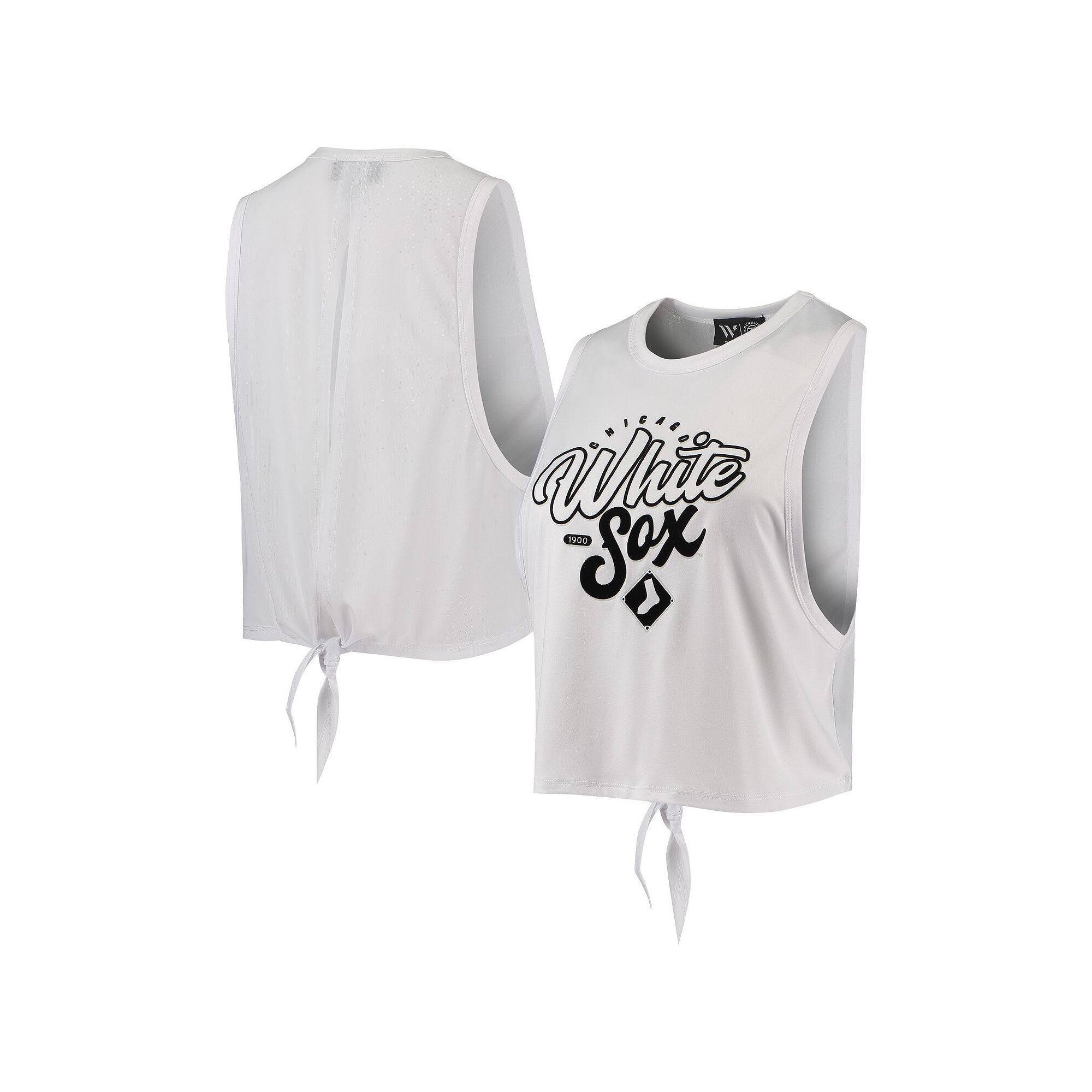 Womens The Wild Collective White Chicago White Sox Open Back Twist-Tie Tan