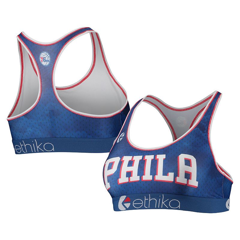 Womens Ethika Royal Philadelphia 76ers Dream Sports Bra, Size: XS, Blue
