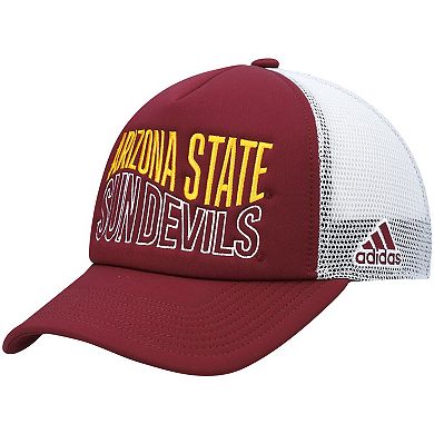 Men's adidas Maroon/White Arizona State Sun Devils Wave Foam Trucker Snapback Hat