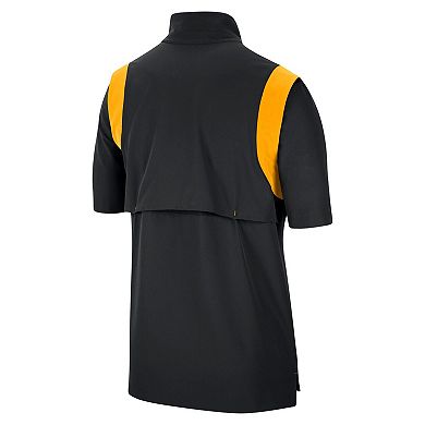 Men's Nike Black Iowa Hawkeyes Coach Short Sleeve Quarter-Zip Jacket