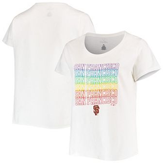 Women's White San Francisco Giants Plus Size Pride Scoop Neck T-Shirt