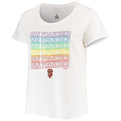 Women's White San Francisco Giants Plus Size Pride Scoop Neck T-Shirt