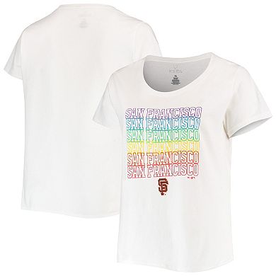 Women's White San Francisco Giants Plus Size Pride Scoop Neck T-Shirt
