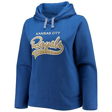 Women's Soft as a Grape Royal Kansas City Royals Plus Size Side Split Pullover Hoodie
