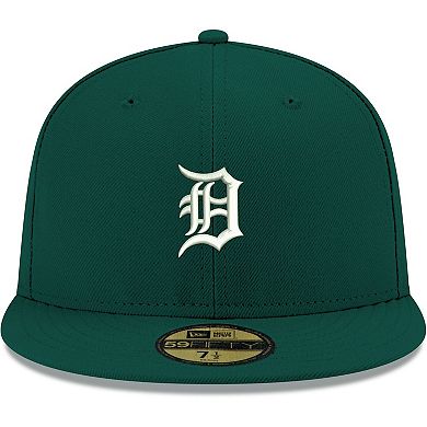 Men's New Era Green Detroit Tigers White Logo 59FIFTY Fitted Hat