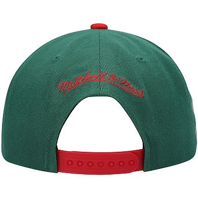 Men's Mitchell & Ness Green/Red Seattle SuperSonics Hardwood Classics Snapback Hat