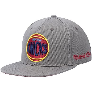Men's Mitchell & Ness Charcoal New York Knicks Hardwood Classics 50th Anniversary Carbon Cabernet Fitted Hat