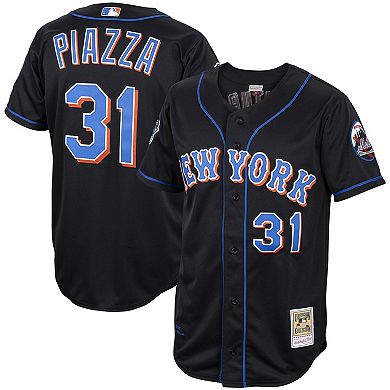 Men's Mitchell & Ness Mike Piazza Black New York Mets Alternate 2000 Cooperstown Collection Authentic Jersey