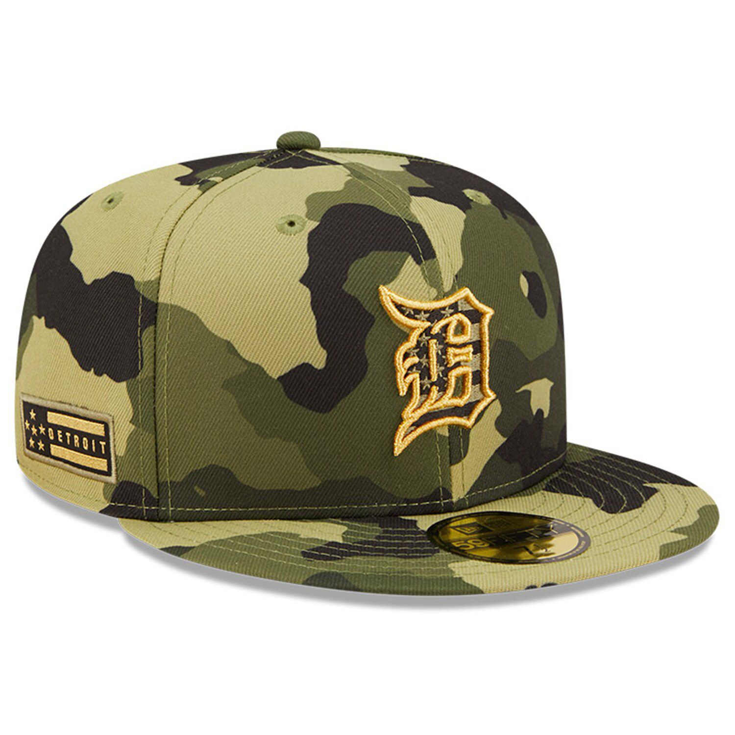 Detroit Tigers New Era Chrome Camo Undervisor 59FIFTY Fitted Hat - Black