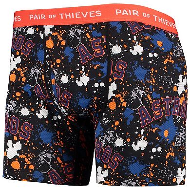 Men's Pair of Thieves Black/Orange Houston Astros Super Fit 2-Pack Boxer Briefs Set