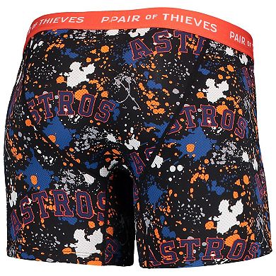 Men's Pair of Thieves Black/Orange Houston Astros Super Fit 2-Pack Boxer Briefs Set