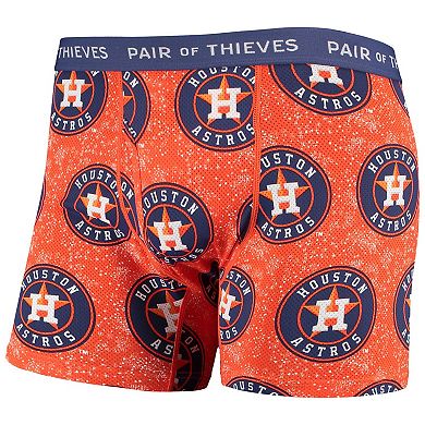 Men's Pair of Thieves Black/Orange Houston Astros Super Fit 2-Pack Boxer Briefs Set