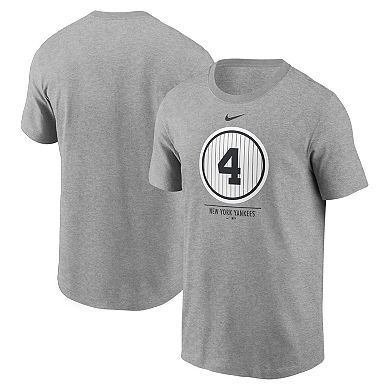 Men's Nike Lou Gehrig Heathered Gray New York Yankees Cooperstown Collection Lou Gehrig Day Retired Number T-Shirt