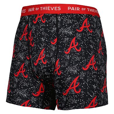 Men's Pair of Thieves Gray/Black Atlanta Braves Super Fit 2-Pack Boxer Briefs Set