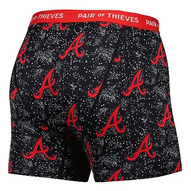 Men's Pair of Thieves Gray/Black Atlanta Braves Super Fit 2-Pack Boxer Briefs Set