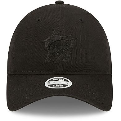 Women's New Era Miami Marlins Black on Black Core Classic II 9TWENTY Adjustable Hat