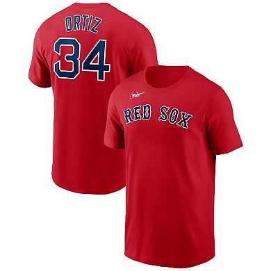 Men's Nike David Ortiz Red Boston Red Sox Name & Number T-Shirt