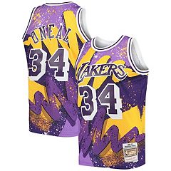 Men's Mitchell & Ness Jerry West Purple Los Angeles Lakers 1996-97 Hardwood Classics NBA 75th Anniversary Diamond Swingman Jersey