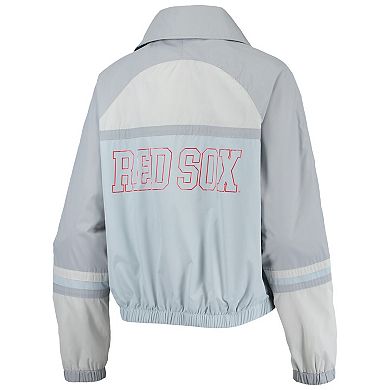 Women's The Wild Collective Navy Boston Red Sox Colorblock Track Raglan Full-Zip Jacket