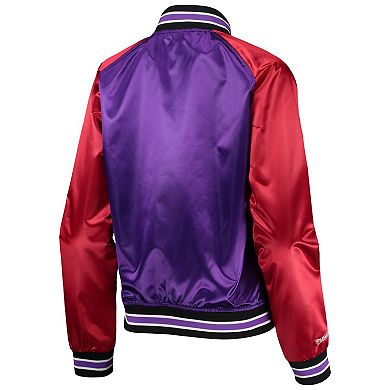 Women's Mitchell & Ness Purple Toronto Raptors Hardwood Classics Raglan Satin Full-Snap Jacket