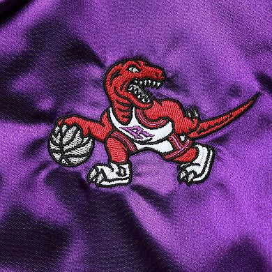 Women's Mitchell & Ness Purple Toronto Raptors Hardwood Classics Raglan Satin Full-Snap Jacket
