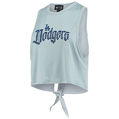 Women's The Wild Collective Light Blue Los Angeles Dodgers Open Back Twist-Tie Tank Top