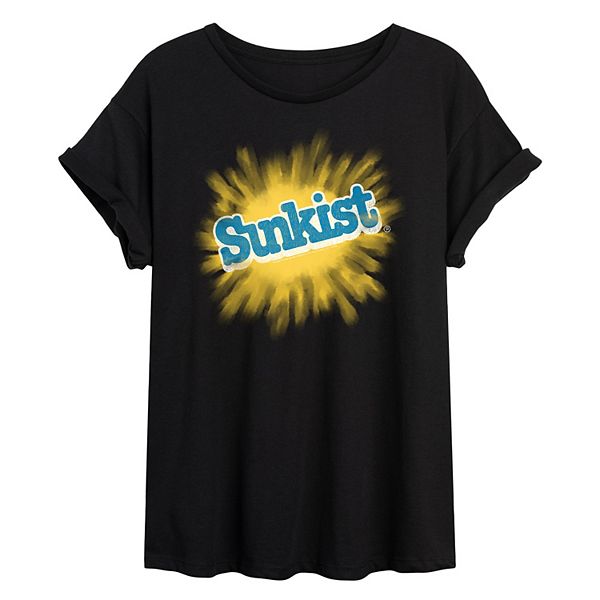 Juniors' Sunkist Burst Logo Oversized Tee