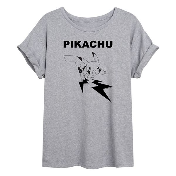 Juniors' Pokémon Pikachu Lightning Bolt Oversized Graphic Tee