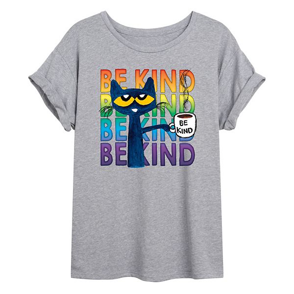Juniors' Pete The Cat Be Kind Oversized Graphic Tee