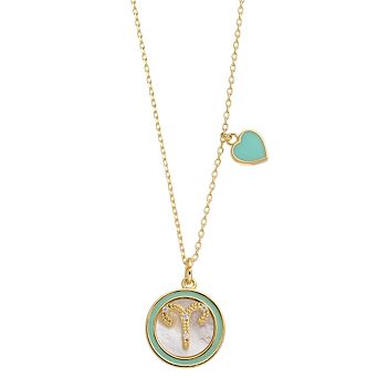 City Luxe Mother of Pearl Pisces Gold Pendant Necklace