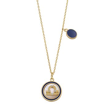 City Luxe Mother of Pearl Pisces Gold Pendant Necklace