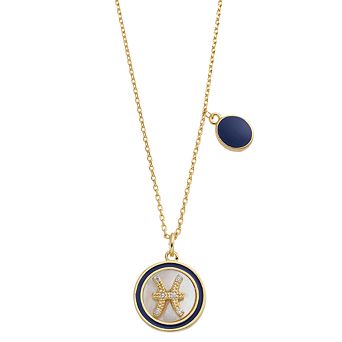City Luxe Mother of Pearl Pisces Gold Pendant Necklace