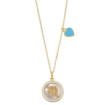 City Luxe Mother of Pearl Pisces Gold Pendant Necklace