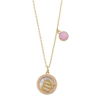 City Luxe Mother of Pearl Pisces Gold Pendant Necklace