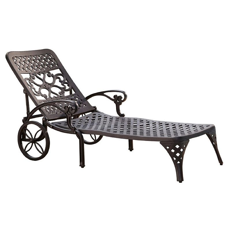 homestyles Chaise Lounge Patio Chair, Black