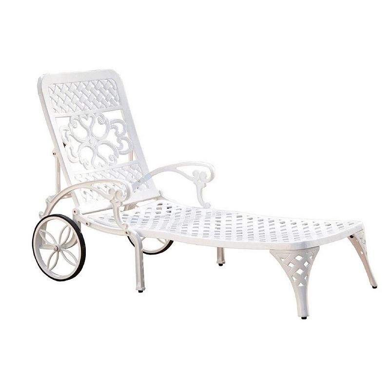 76860146 homestyles Chaise Lounge Patio Chair, White sku 76860146