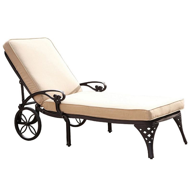 homestyles Cushion Chaise Lounge Patio Chair, Black