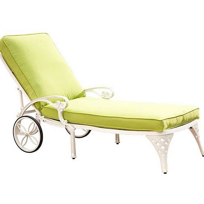 homestyles Cushion Chaise Lounge Patio Chair, White
